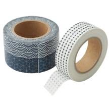 MUJI masking tape 3-piece set, traditional pattern, indigo